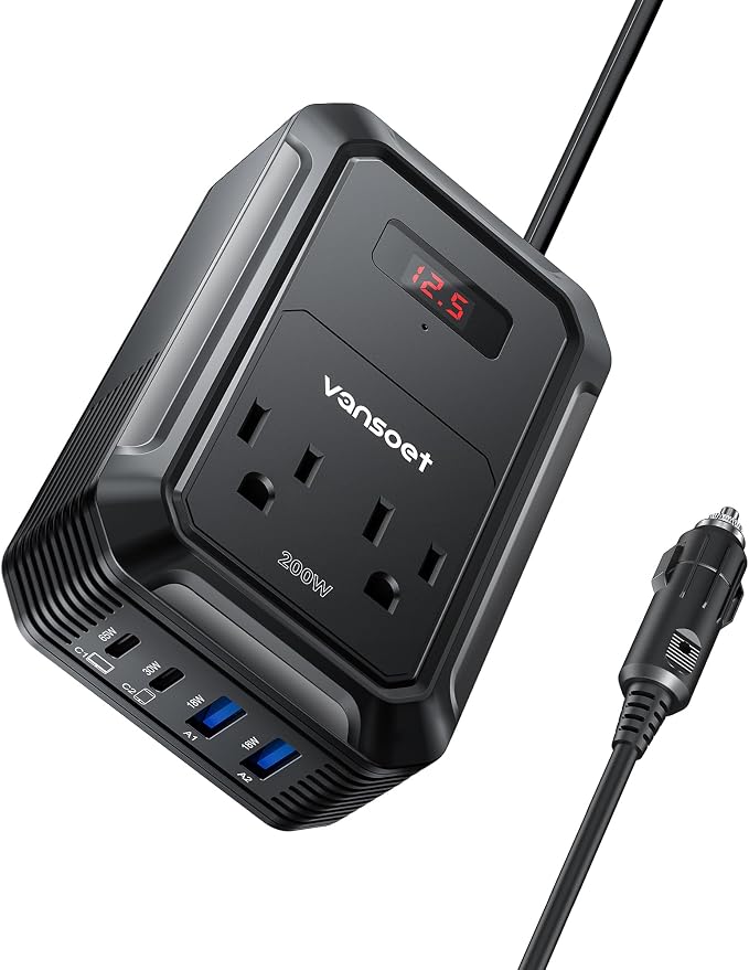 200W Car Power Inverter DC 12V to 110V AC Inverter by vansoet