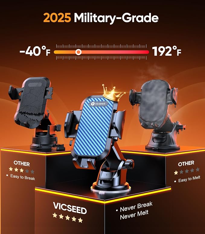 VICSEED Blue Phone Holders for Your Car Cell Phone Mount for Car Dashboard - Image 2