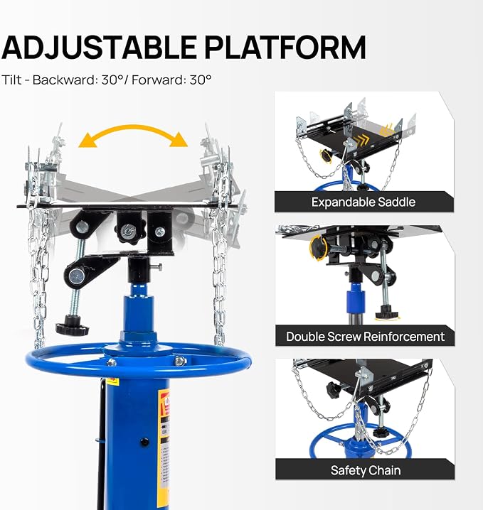 TUFFIOM Transmission Jack, 1100 lbs 1/2Ton Hydraulic 2-Stage High Lift Vertical - Image 5