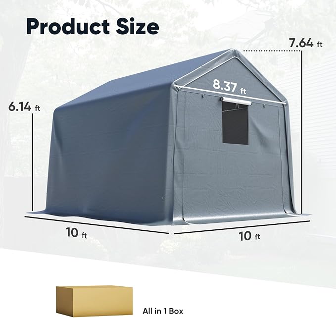 Quictent Heavy Duty 10x10FT Carport Shelter - Image 5