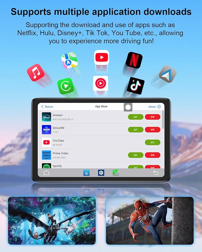 Upgraded Apple Carplay Screen for Car, Car Play Supports Netflix/YouTube/TikTok - Image 3