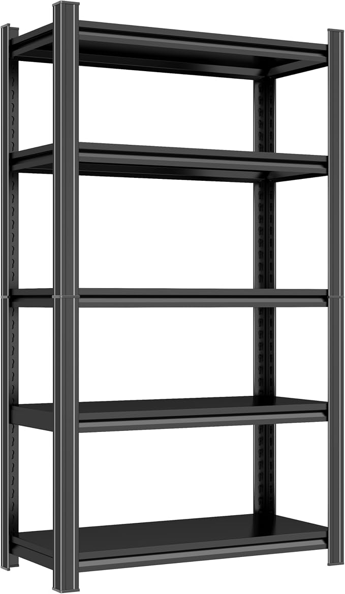 Adjustable 5-Tier Garage Shelving, Heavy Duty Steel Storage Rack, High Load by Notmise