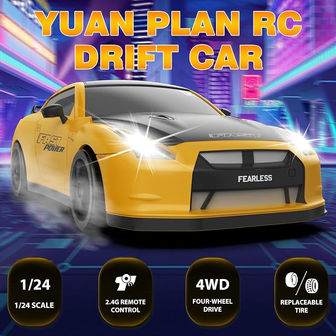 RC Drift Car 1/24 2.4GHz 4WD Remote Control Car, High Speed Drifting RC Cars - Image 2