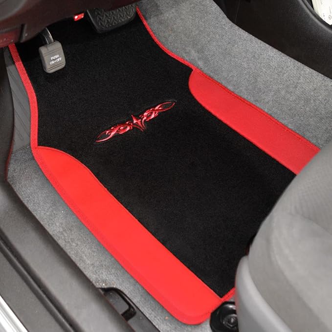 carXS Fresh Two-Tone Carpet Floor Mats, Tribal Tattoo Design - Image 3