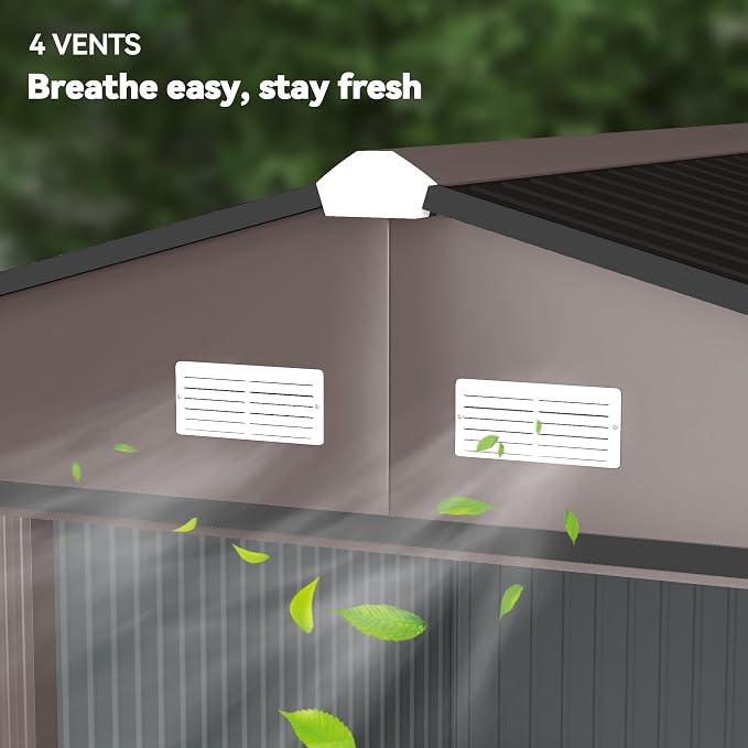 Outsunny 11' x 9' Outdoor Storage Shed, Garden Tool Metal Shed - Image 8