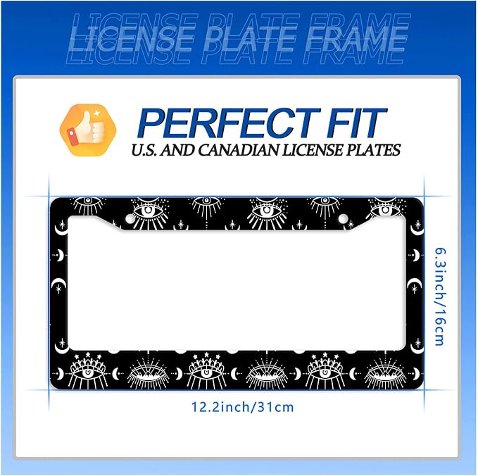 Evil Eye License Plate Frame Psychedelic Eye License Plate Stainless Steel - Image 7