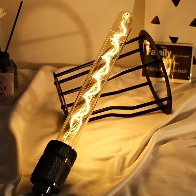 Leools Vintage LED Spiral Filament Bulb T10, 11.8inch Long Tubular Dimmable - Image 8