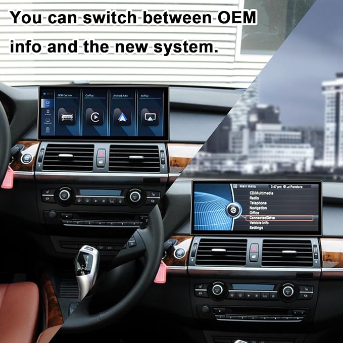 PEMP Linux 12.3" Ultra-Thin Screen E70 E71 CIC Wired Wireless CarPlay Android - Image 5