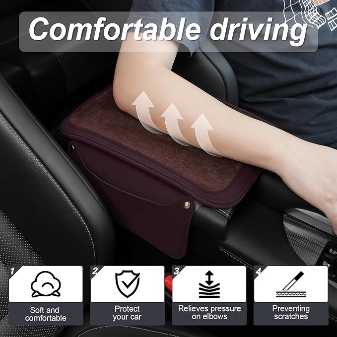 SINGARO Car Leather Center Console Cover - Image 6