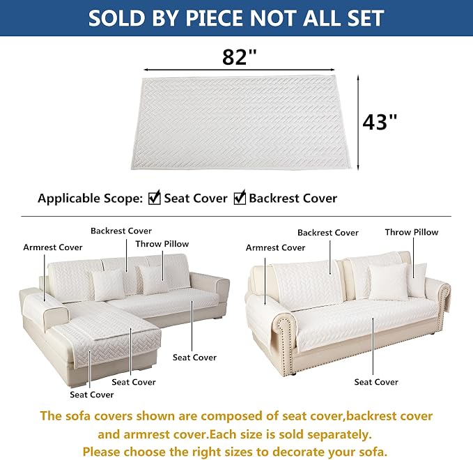 Eismodra Couch Cover, Sectional Couch Covers, Sofa Covers - Image 5