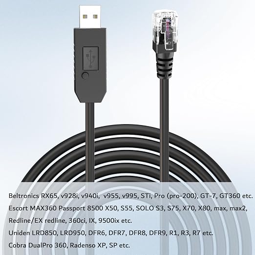 Radar Detector Cable, USB to RJ11 Plug Power Cord - Image 5