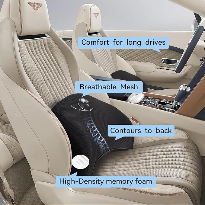 Lumbar Support Pillow for Car, 100% Memory Foam Lumbar Pillow - Image 7