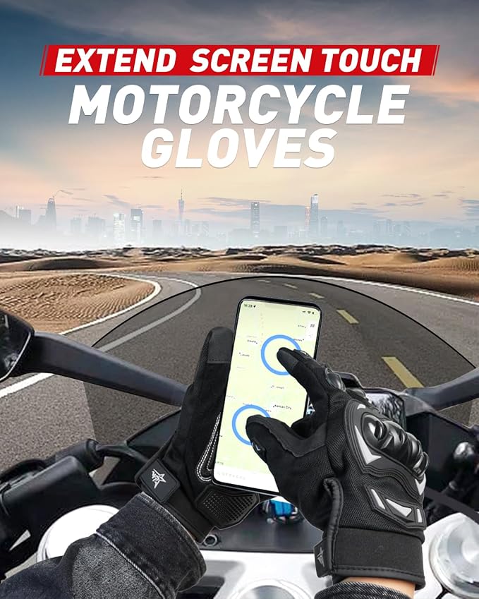 Motorcycle Gloves, Touchscreen Motorbike Gloves - Image 3