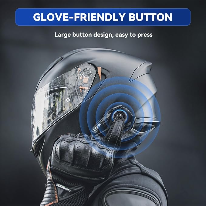 LEXIN G2P Motorcycle Helmet Bluetooth Headset, Group Intercom Communication - Image 3
