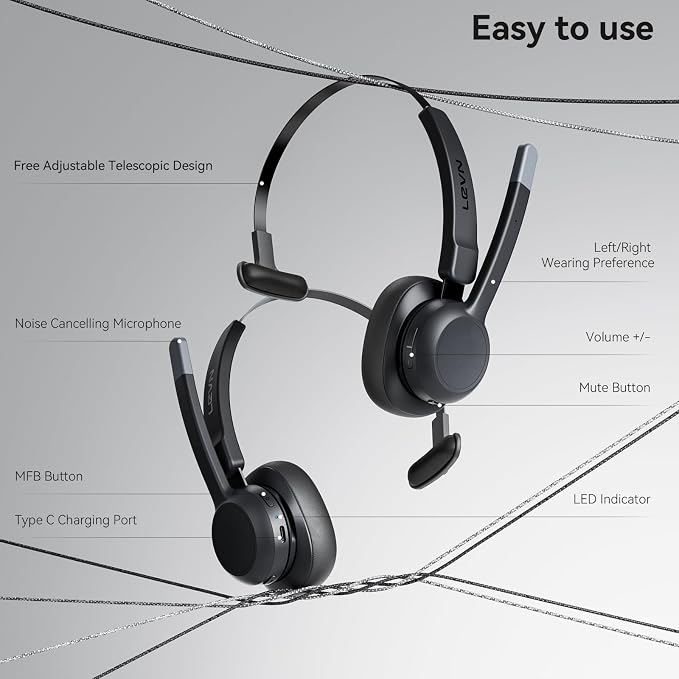 LEVN Trucker Headset, Trucker Bluetooth Headset - Image 5