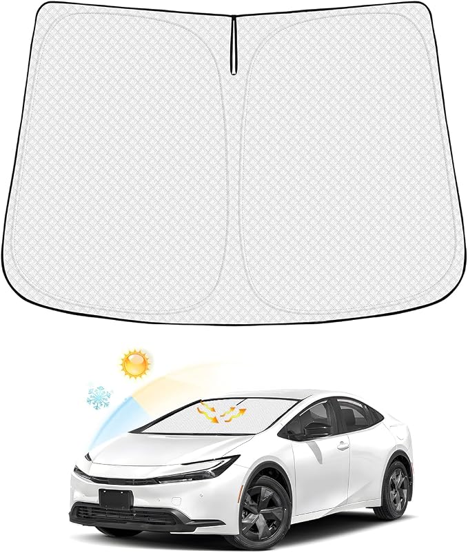 Windshield Sun Shade for Toyota Prius 2023-2025 2026 Accessories Thicken by Canvcle