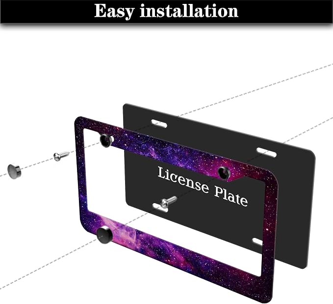 License Plate Frames Multicolor License Plate Cover Beautiful Galaxy Space - Image 7