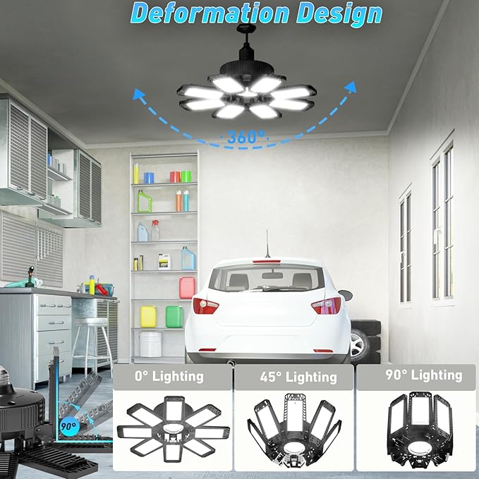 Garage Light - 240W 24000LM 6500K Garage Lights Ceiling LED - Image 2