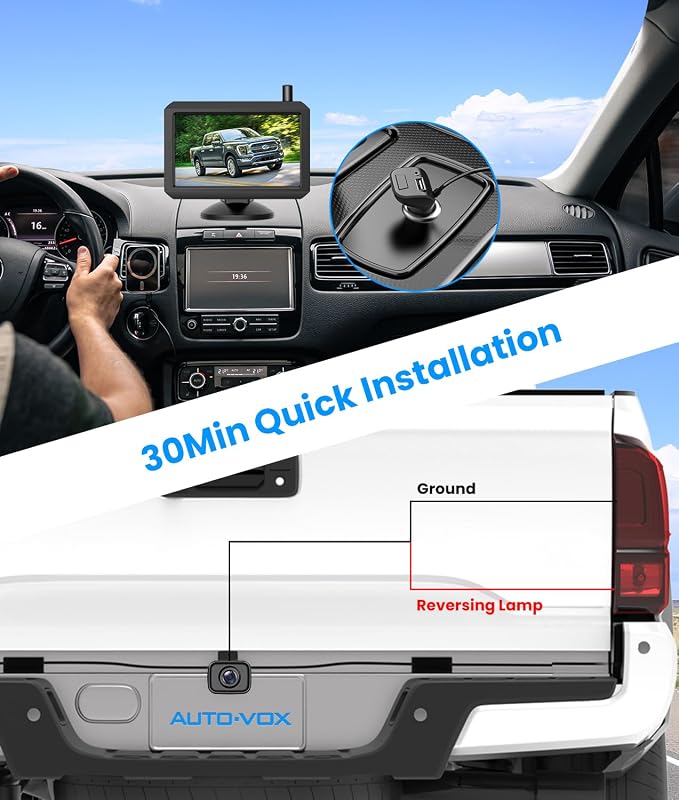 Wireless Backup Camera for Trucks: 5 Inch HD Monitor, Easy Install Stable - Image 4