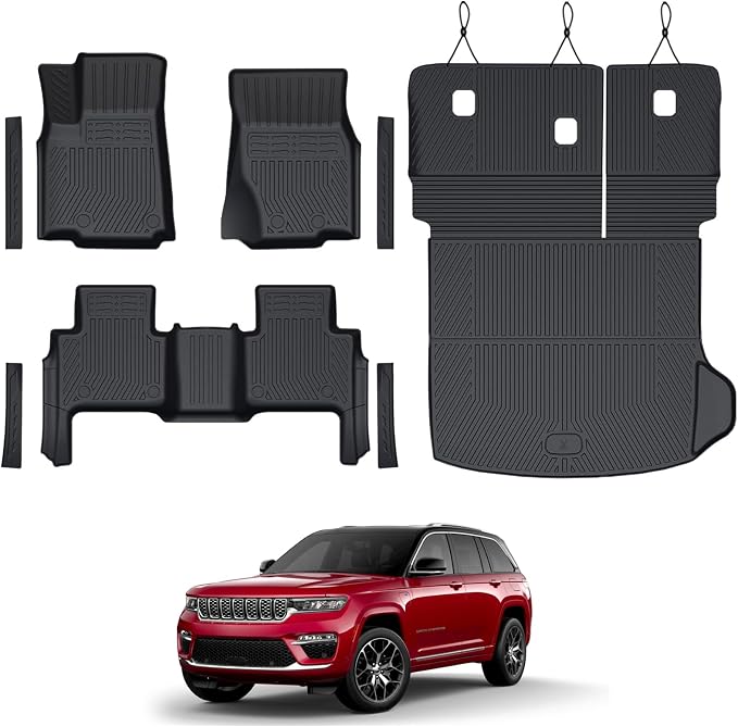 Floor Mats Set for 2022-2025 Jeep Grand Cherokee Accessories, Full Coverage All by GALVAGNITE