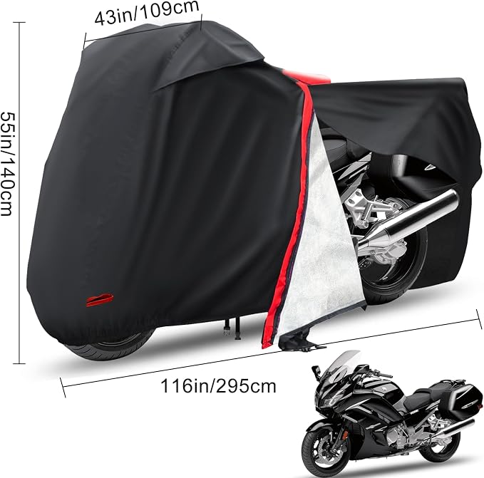 Motorcycle Cover, Waterproof Zipper Outdoor Cover - Image 2