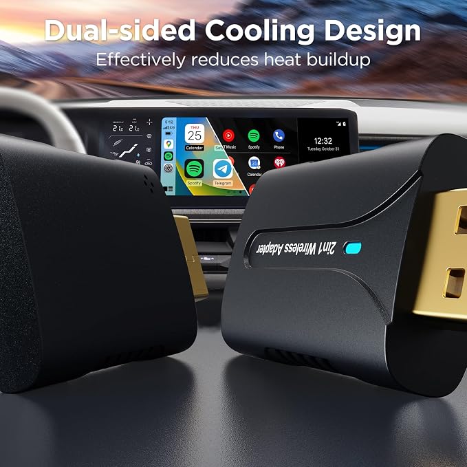 2in1 CarPlay Android Auto Wireless Adapter, Mini Car Play Cars Stick, Fast Auto - Image 4