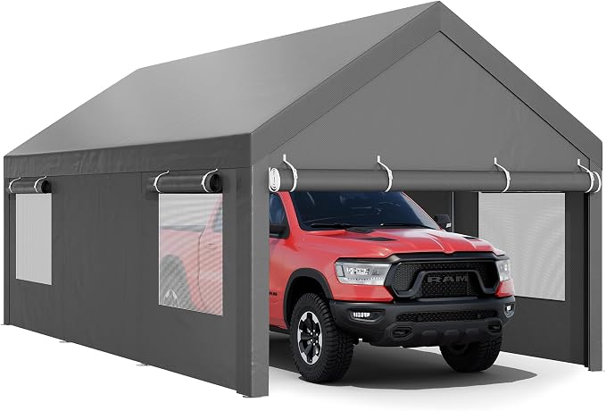 JY QAQA Carport, 12x20 FT Heavy Duty Carport - Image 6
