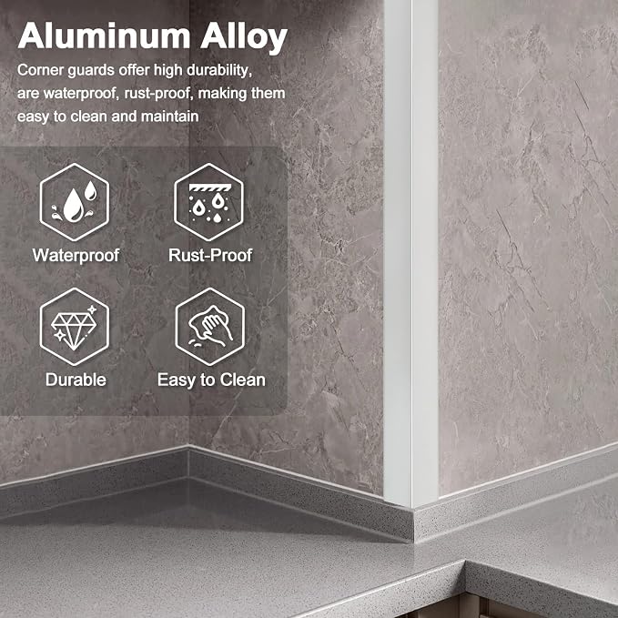 4PCS 45" Aluminum Metal Corner Protectors, Self Adhesive Corner Guards - Image 3