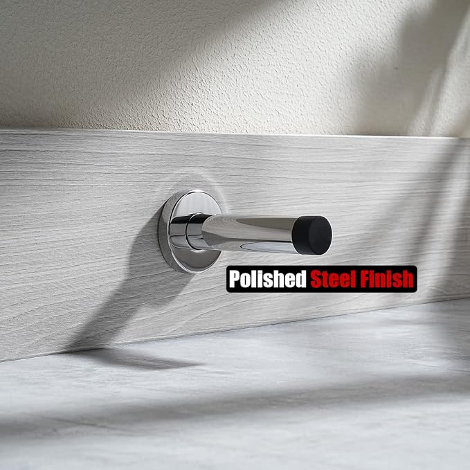 JQK Door Stopper Chrome, 304 Stainless Steel Thicken 1mm Sound Dampening Door - Image 5