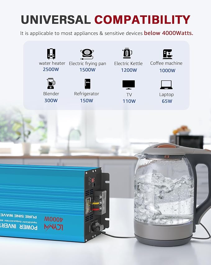 4000 Watt Pure Sine Wave Power Inverter DC 24V to 110/120V AC - Image 6