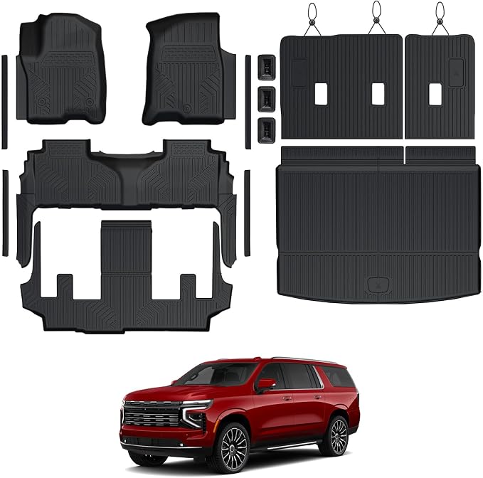 Floor Mats Set for 2021-2025 Chevy Suburban 7 Seats/GMC Yukon XL Accessories by GALVAGNITE