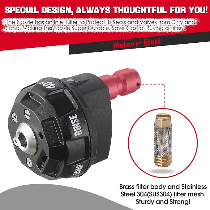 Meteor Blast Pressure Washer Nozzle, 6-in-1 Quick Change over and Adjustable - Image 5