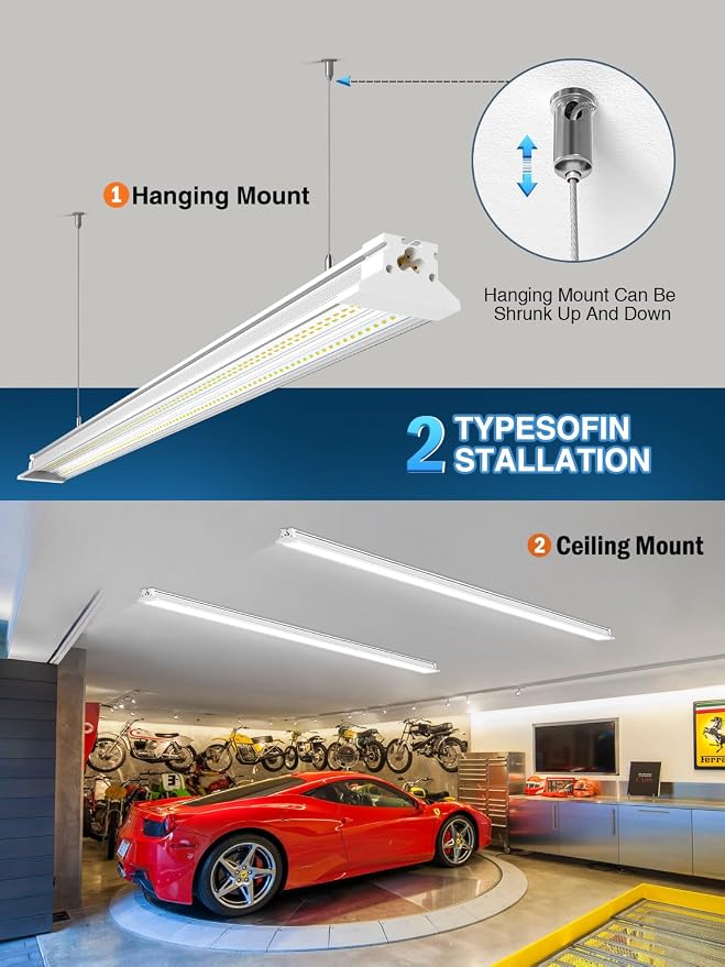 Super Bright New Upgrade Hanging | Surface Mount 8' 120w 5000k 20000lm 8ft Led - Image 3