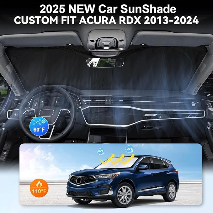 Windshield Sunshade for Acura RDX 2013 2019-2023 2024 2025 2026 210T 2-Layer - Image 5