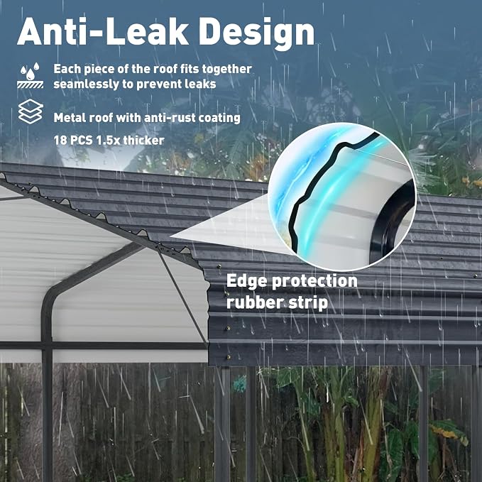 SUNBURY 10x20 FT Carport, Heavy Duty Car Port Canopy - Image 3