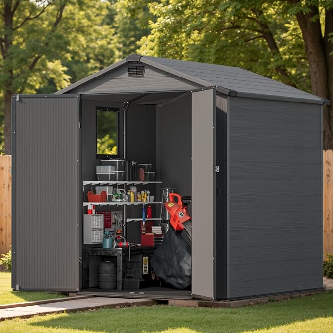 Patiowell 6 x 6 FT Plastic Outdoor Storage Shed - Image 2