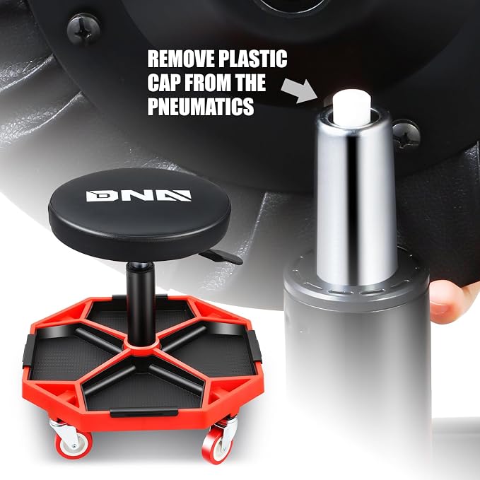 DNA MOTORING TOOLS-00253 Adjustable Height Pneumatic Garage Seat Rolling - Image 6