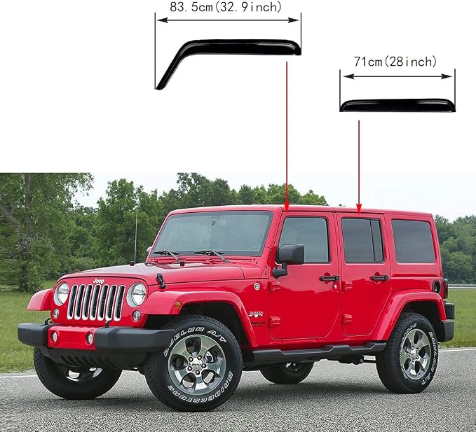 Side Window Visor Vent Deflector Rain Guard - Image 2
