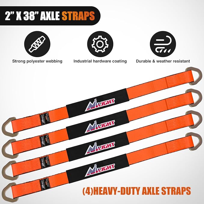 Nilight 4PCS 2"x 38" Axle Tie Down Straps - Image 4