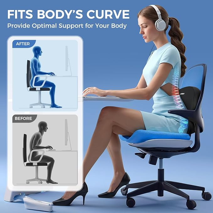 Lumbar Support Pillow for Office Chair, Memory Foam Lumbar Pillow for Lower - Image 5