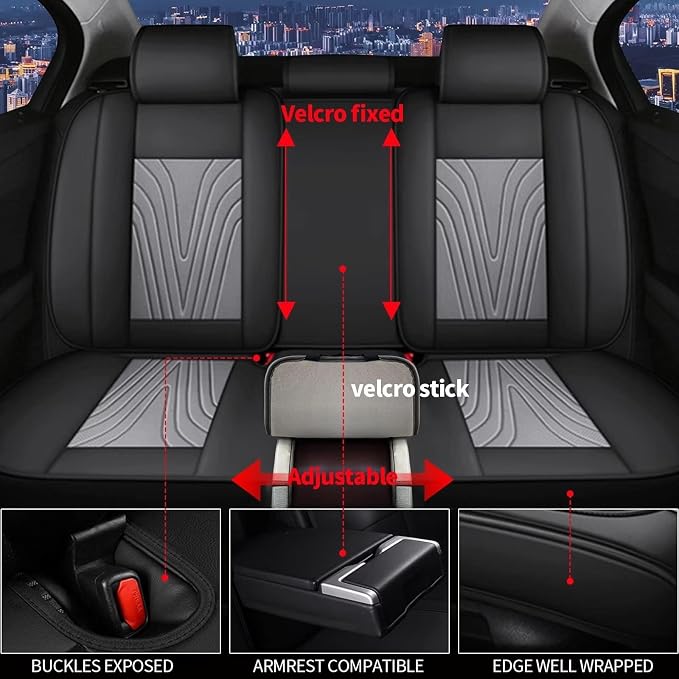 Car Seat Covers Fit for Toyota Camry 2012-2025 Faux Leather Automotive Seat - Image 2