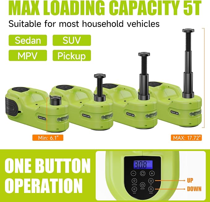 Electric Car Jack Kit 5T 12V Hydraulic Tire Jack - Image 3