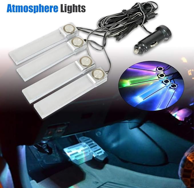 Interior Car Footwell Lights, LED Car Strip Lights, 4 in 1 12V Car Auto - Image 3