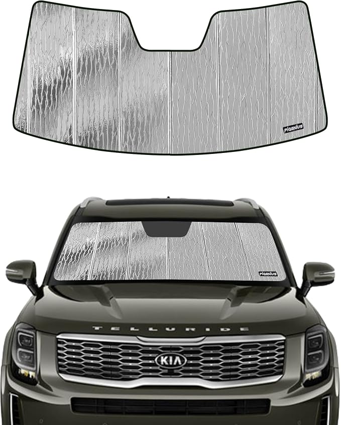 Windshield Sun Shade for Kia Telluride 2020-2024, Front Window Sunshade Shield by Pigenius