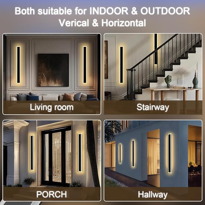 2 Pack Modern Outdoor Wall Lights - Image 3