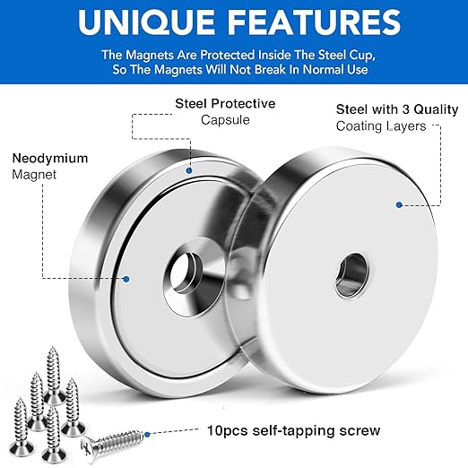 MIKEDE Magnet, 150LB+ Neodymium Cup - Image 4
