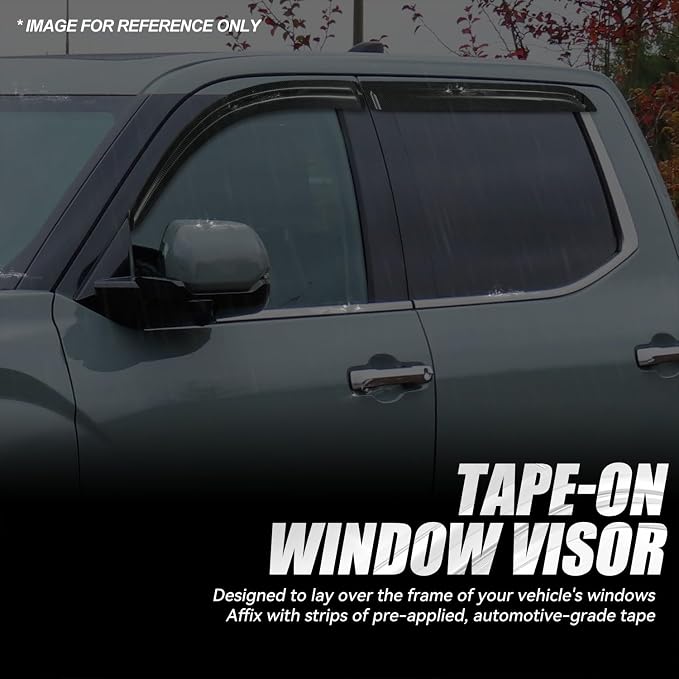 Auto Dynasty 4Pcs Carbon Fiber Pattern Window Visors Compatible - Image 3