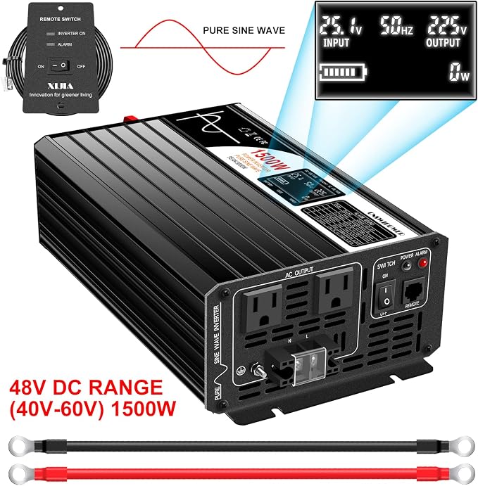 Xijia 1500W 48v to 120v Pure sine Wave 60HZ Solar Inverter - Image 2