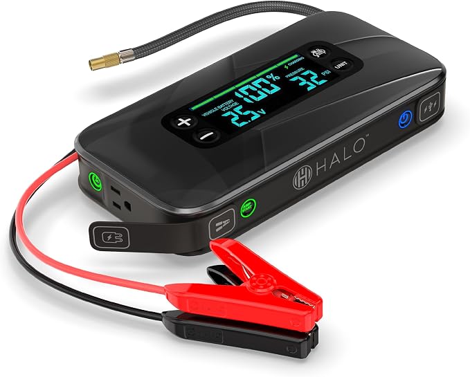 HALO Bolt Ultimate 3 Portable Car Battery Jump Starter | 130 PSI Air Compressor by Halo
