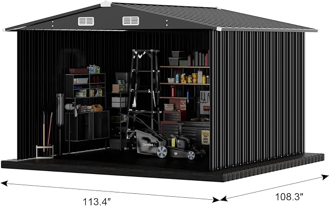 COMHOMA Shed Outdoor Storage Shed Metal, Lockable Doors Tool Sheds - Image 3